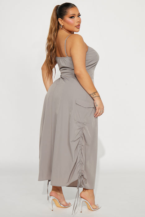 Jamie Windbreaker Midi Dress Grey