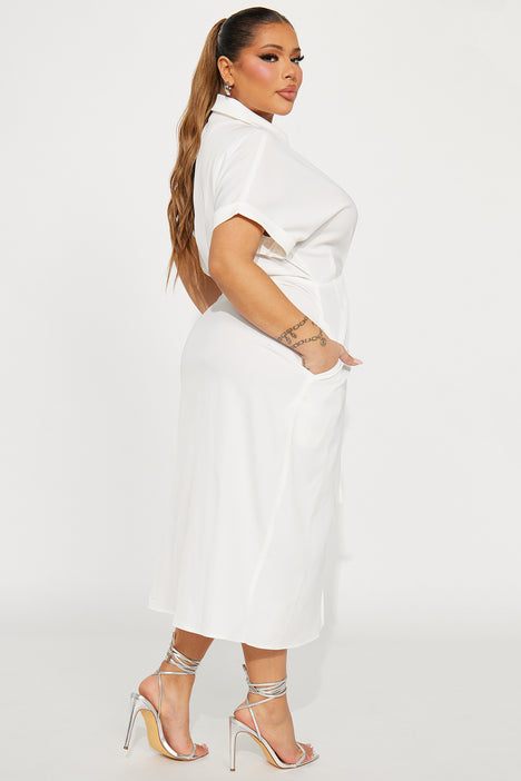 White midi dress size 18 store