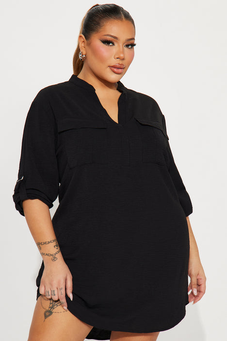 Black shirt dress size 18 online