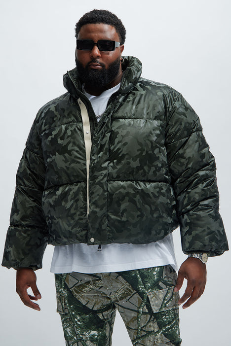 Camo cropped hot sale puffer jacket