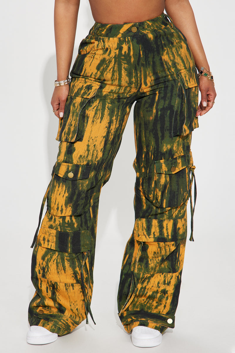 In Her Mind Cargo Pant - Yellow/combo | Fashion Nova, Pants | Fashion Nova