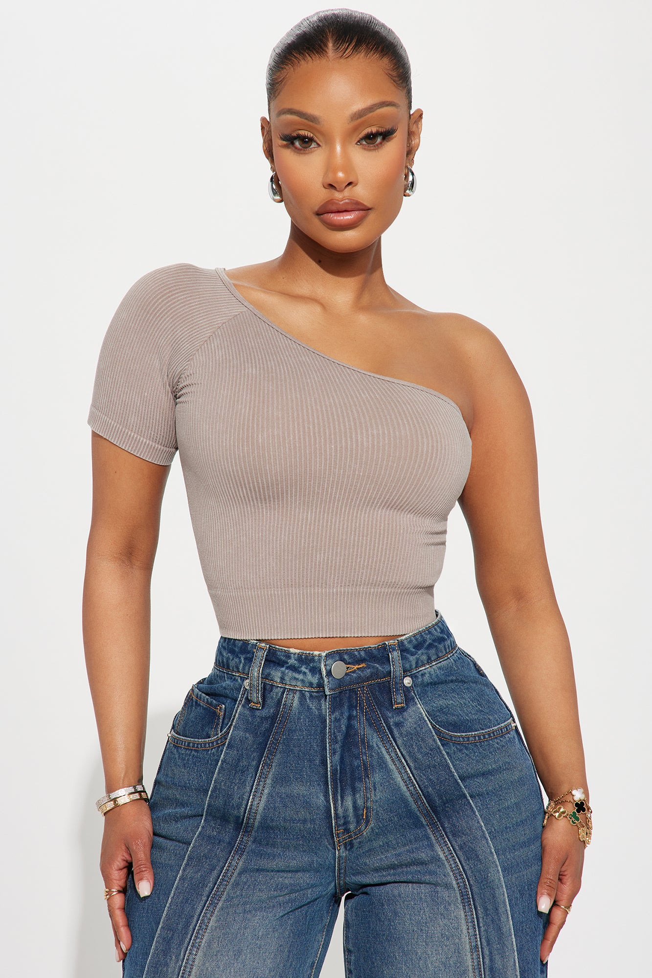 Fashion nova one hotsell shoulder top