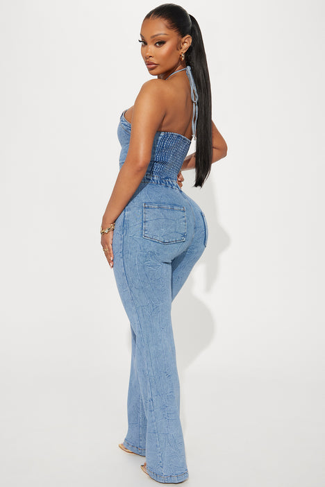 Fashion nova discount denim jumpsuit