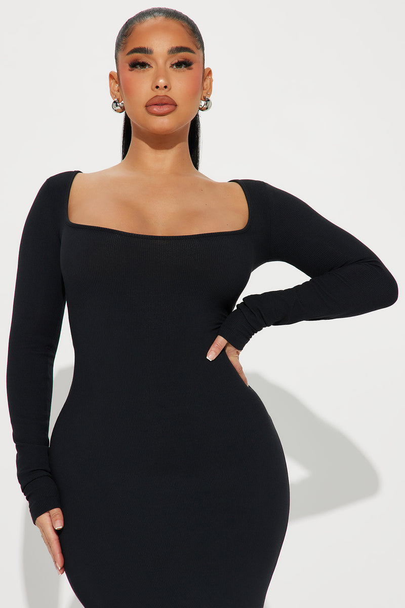 Lola Micro Ribbed Maxi Dress - Black | Fashion Nova, Dresses | Fashion Nova