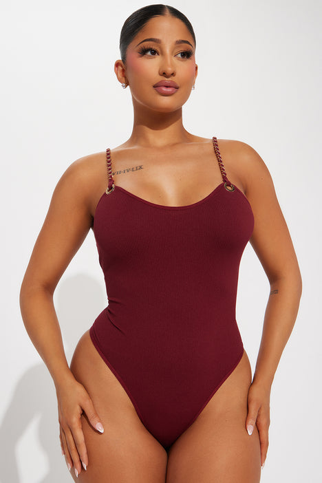 Chain sales strap bodysuit