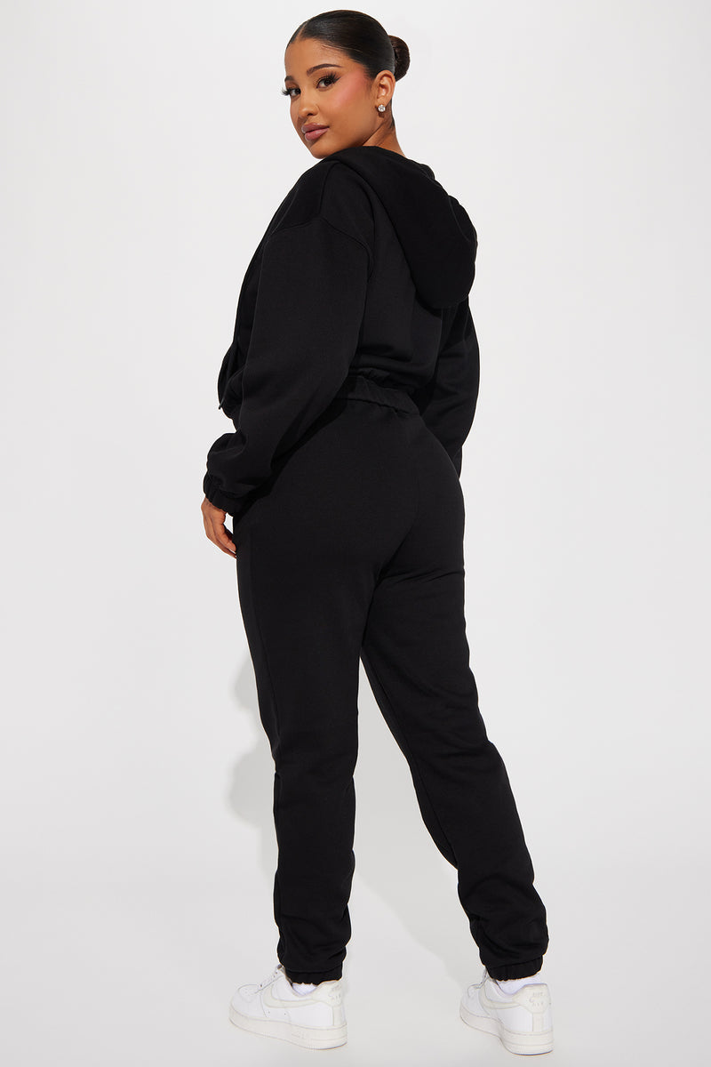 Endless Trips Fleece Jogger Set - Black | Fashion Nova, Matching Sets ...