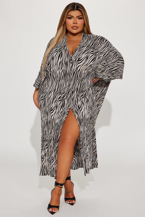 Oasis Plisse Maxi Dress Black combo Fashion Nova Dresses