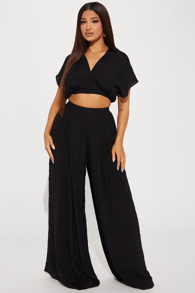 Mea Gauze Pant Set Black Fashion Nova, Matching Sets Fashion Nova