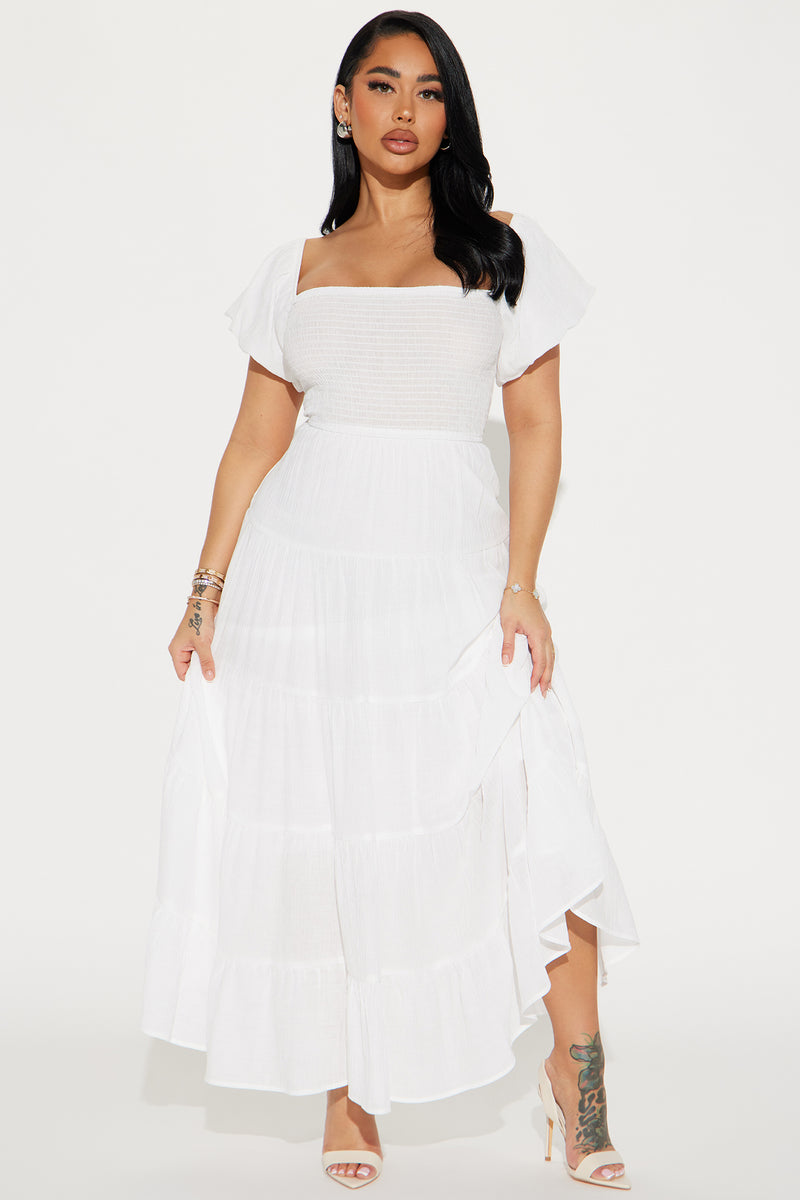 Georgia Ruffle Maxi Dress - White | Fashion Nova, Dresses | Fashion Nova