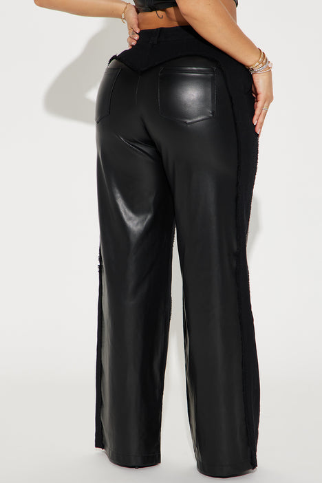 Two Faced Faux Leather Pant - Black