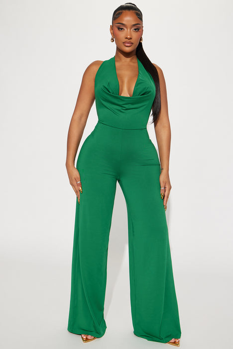 Green jumpsuit fashion nova on sale