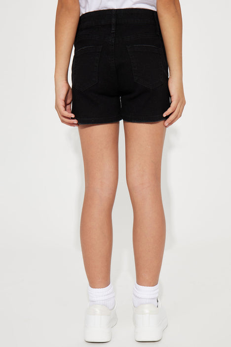 Mini On Your Mind Stretch Ripped Denim Shorts Black Fashion