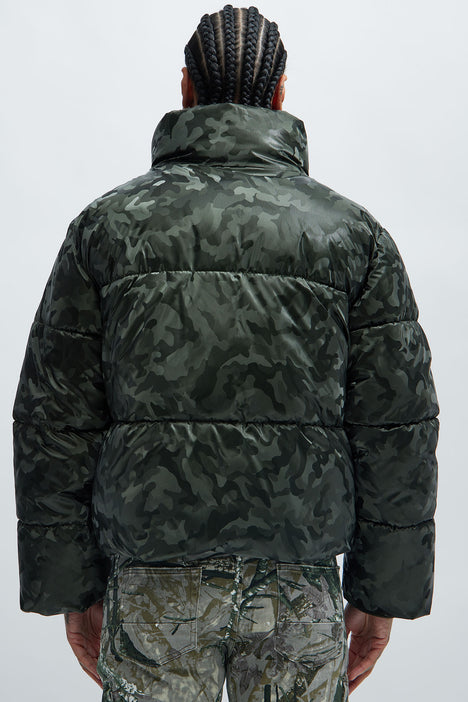 Camo cropped hot sale puffer jacket
