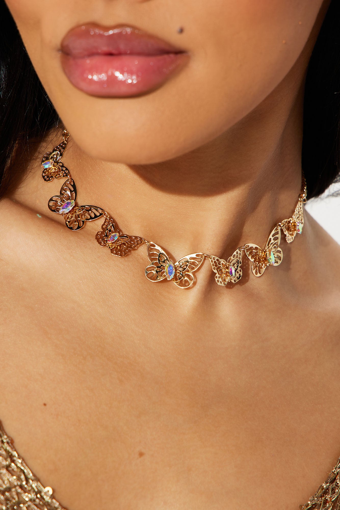 Butterfly cheap choker gold