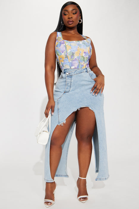 Fashion nova plus size jean skirts clearance