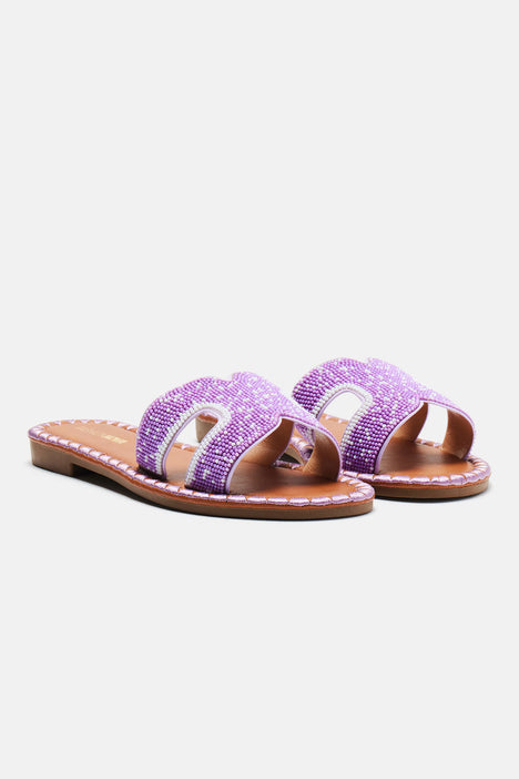 Purple flat sandals deals