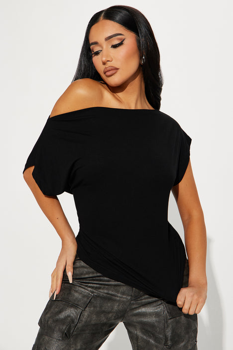 Black no shoulder top new arrivals