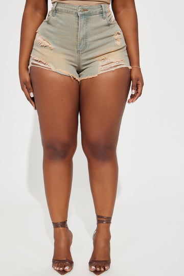 Plus size cheap destructed shorts