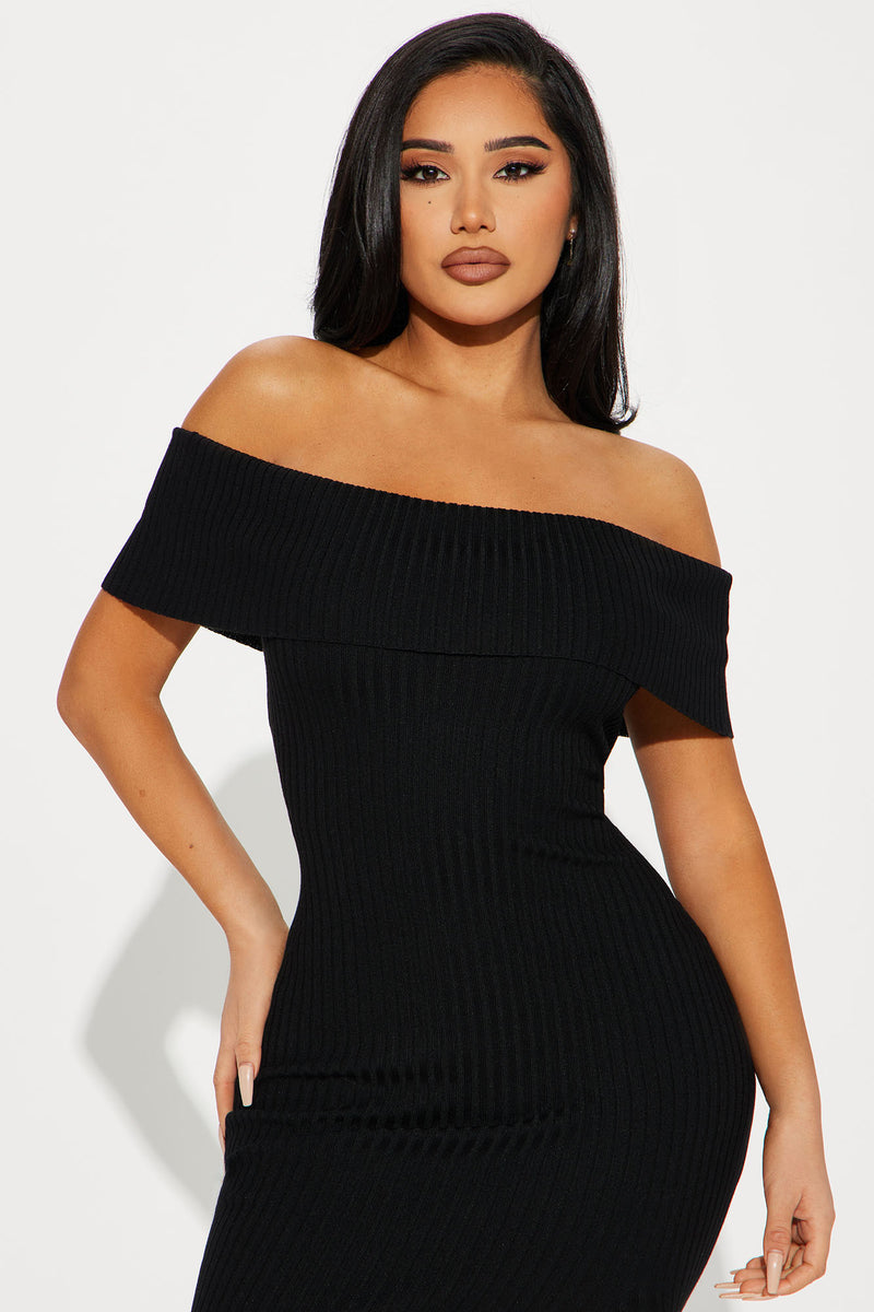 Adrienne Sweater Midi Dress - Black | Fashion Nova, Dresses | Fashion Nova