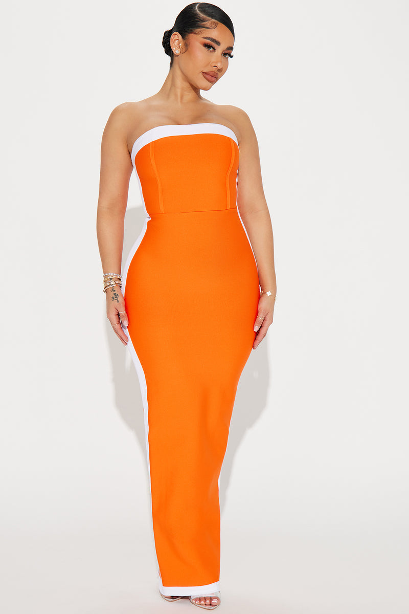 Jenna Bandage Maxi Dress - Orange | Fashion Nova, Dresses | Fashion Nova