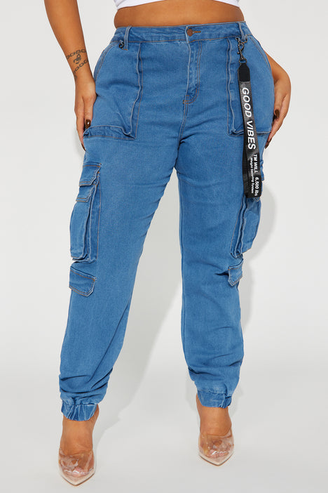 Fashion nova denim joggers best sale