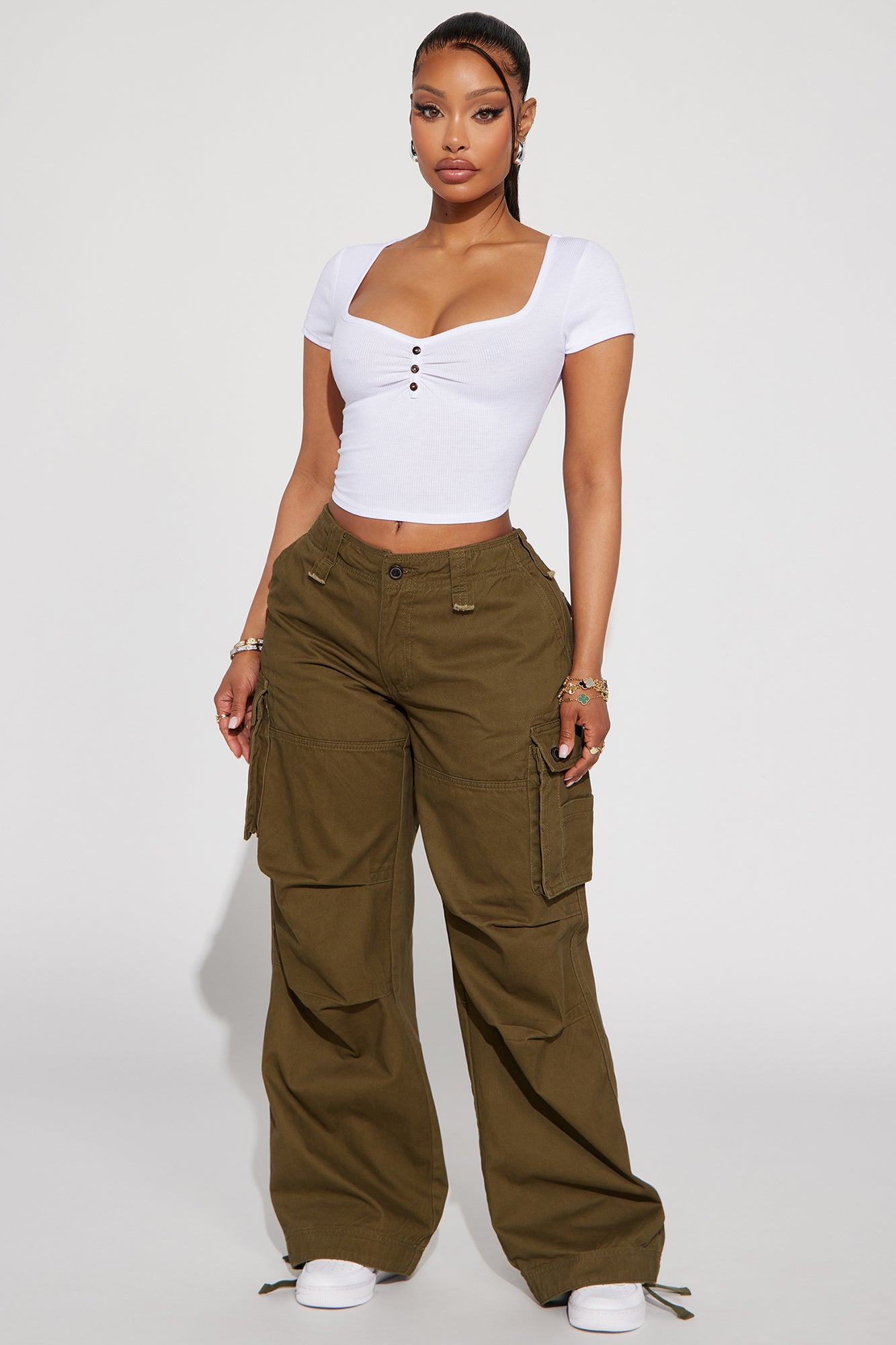 Pull My Strings Cargo Jogger Olive Fashion Nova Pants