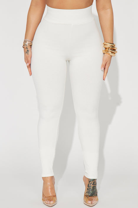 Janet Snatched Leggings - Off White, Fashion Nova, Leggings