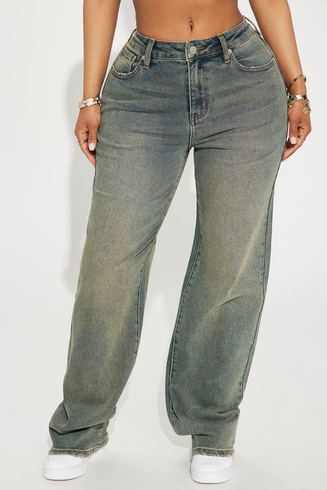 Women High Waisted Baggy Jeans Vintage Wide Straight Leg