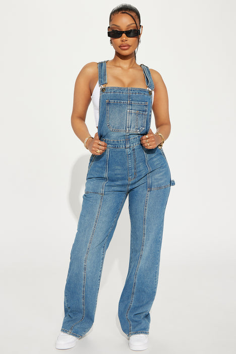 Fashion nova jean best sale overalls