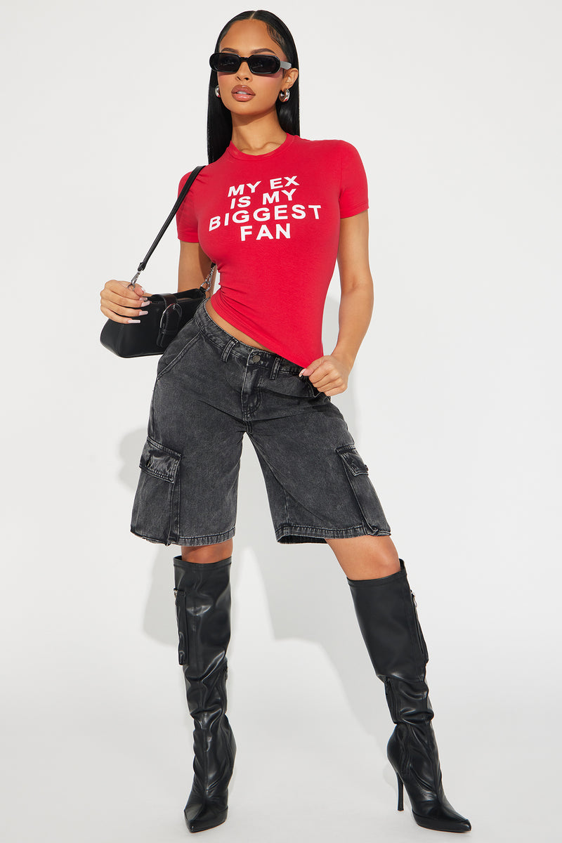 My ex is my biggest fan tshirt red fashion nova screens tops and
