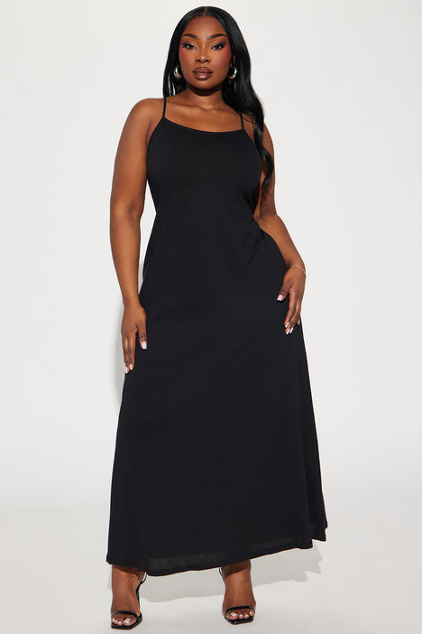 Black flowy maxi dress top