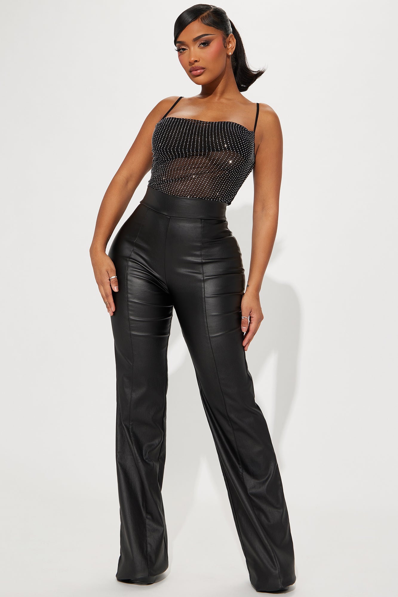 Tall Victoria High Waisted Dress Pants Faux Leather 37 - Black, Fashion  Nova, Pants