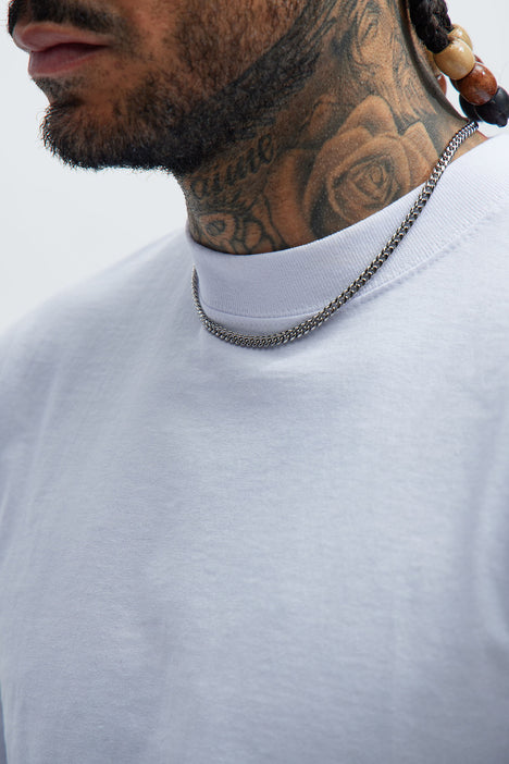 5mm Premium 18 Cuban Chain Necklace Silver Fashion Nova Mens