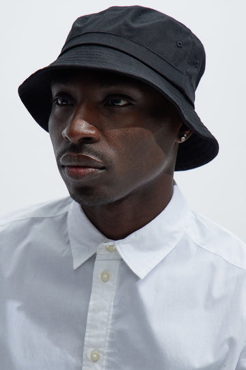 Mens bucket hat black discount