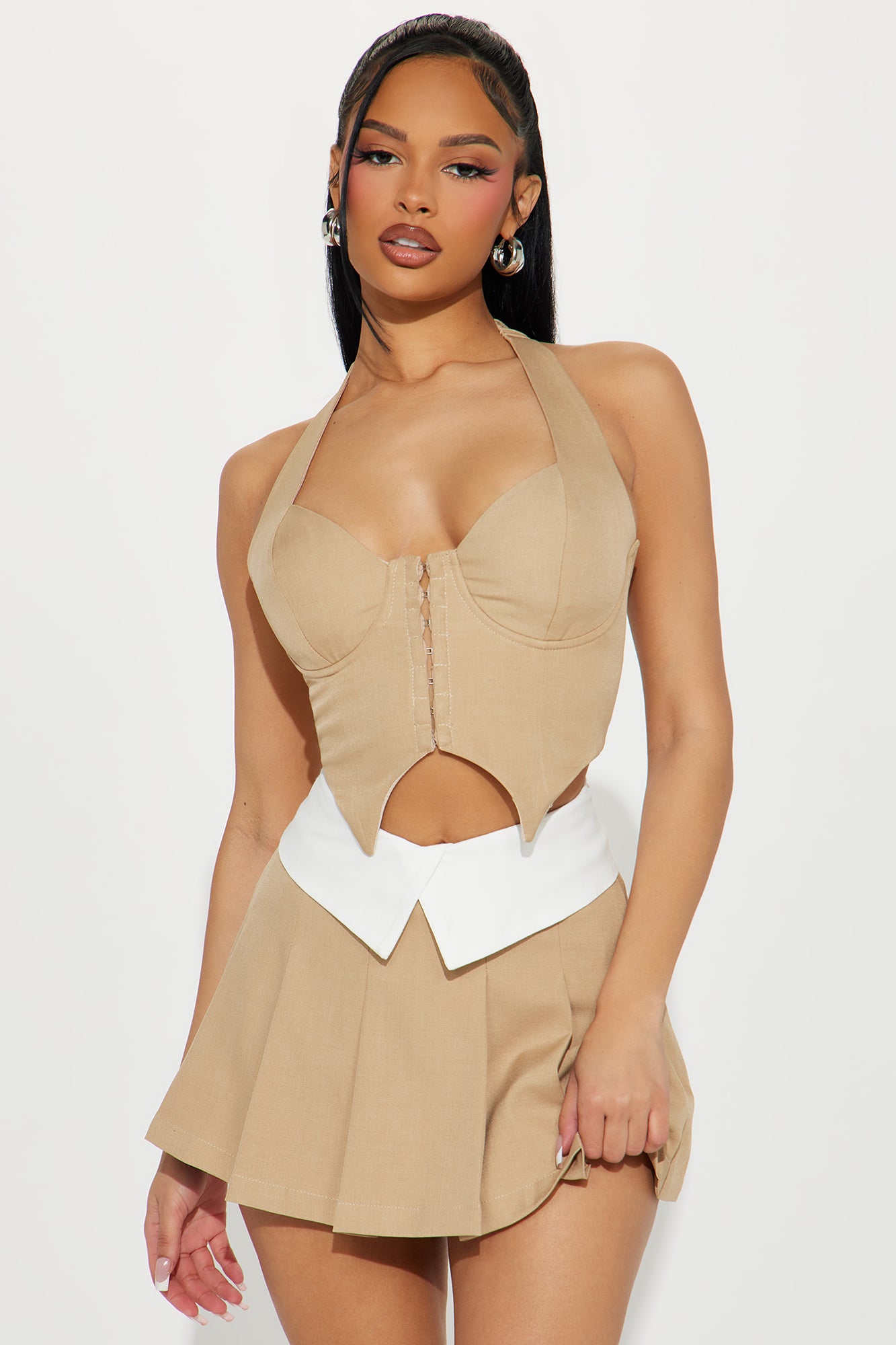 Pleated sales skirt set