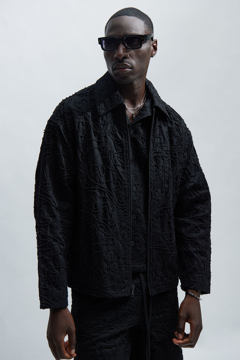 Swirl Jacquard Linen Boxy Jacket - Black | Fashion Nova, Mens Casual ...