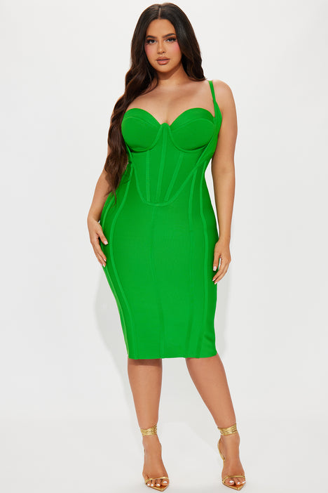 Green clearance bandage dress