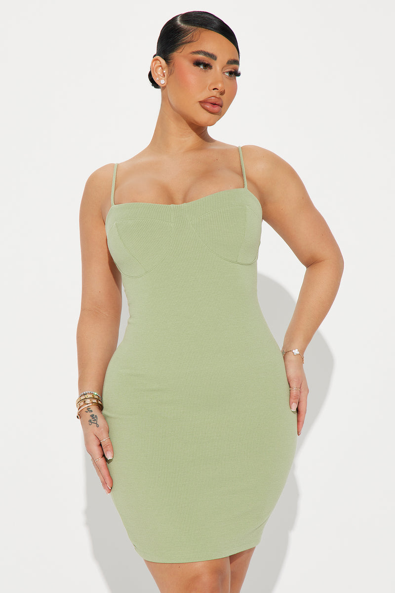 Beatrice Ribbed Mini Dress - Olive | Fashion Nova, Dresses | Fashion Nova