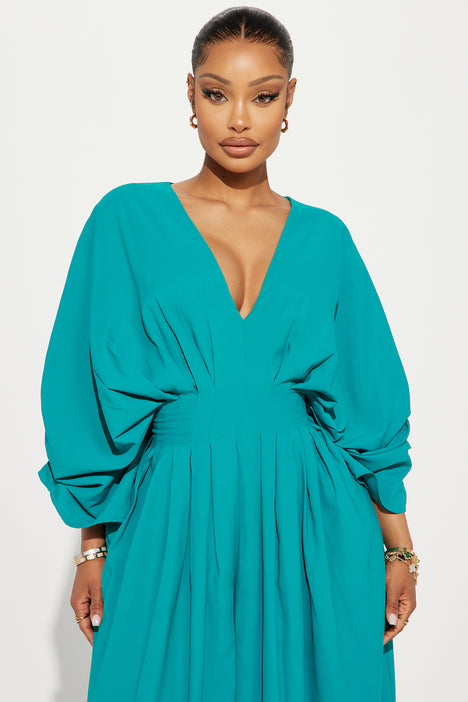 Teal jumpsuit dress 2025