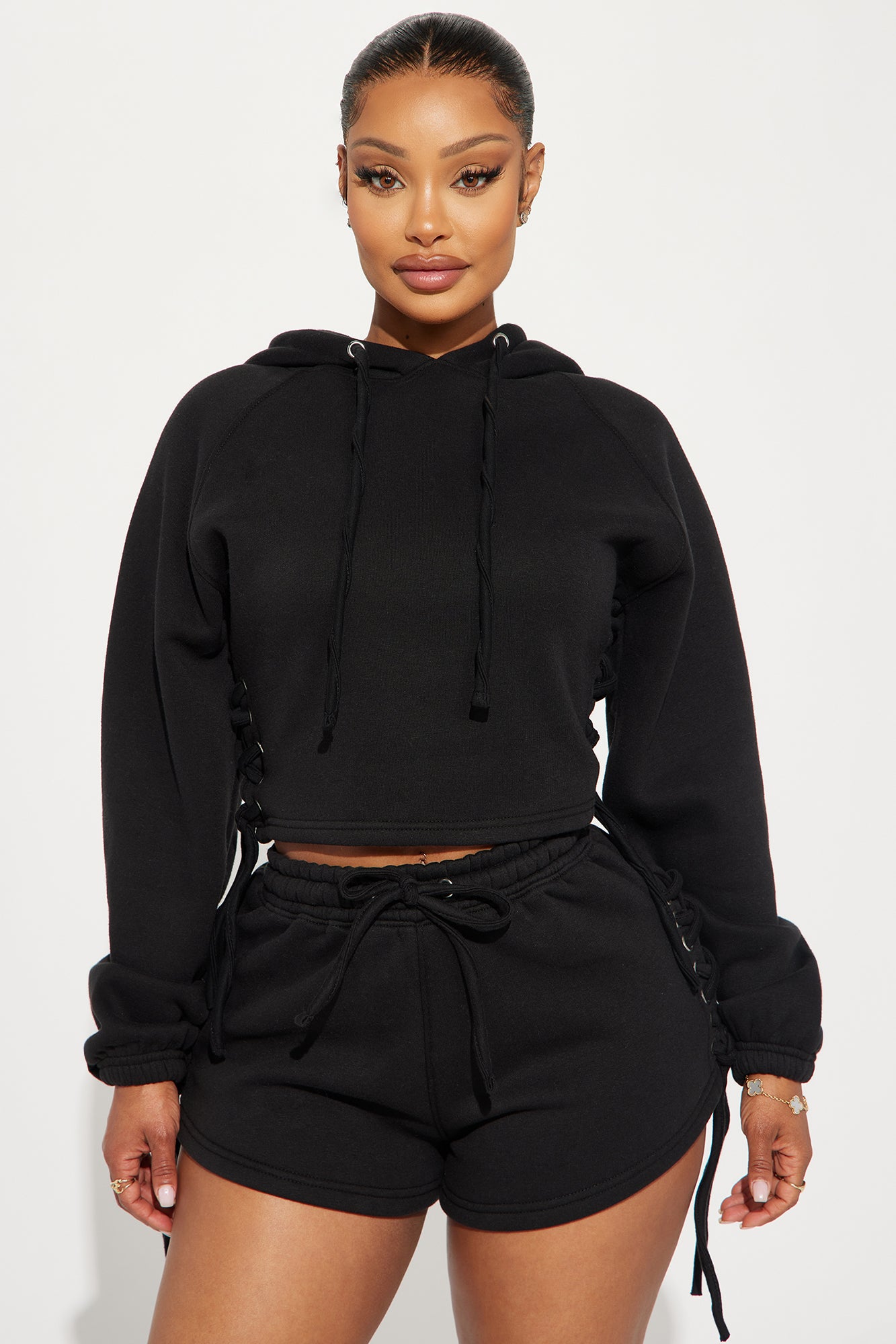 All Tied Up Fleece Hoodie Black