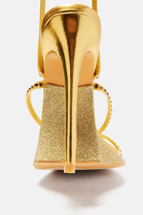 Saskia Chain Anklet High Heel Sandal Gold | CAMILLA AU – CAMILLA