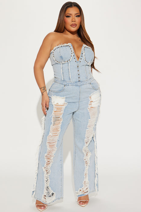 Demi Distressed Jumpsuit Denim