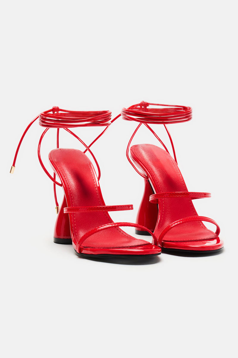 Out And About Wrap Up Heels - Red | Fashion Nova, Shoes | Fashion Nova