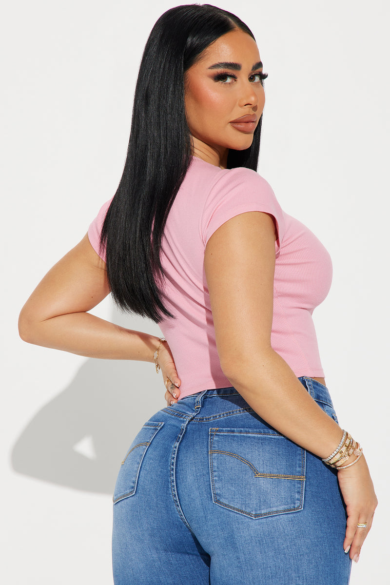 Kasey Ribbed Crop Top - Tickled Pink Light Pink | Fashion Nova, Basic ...