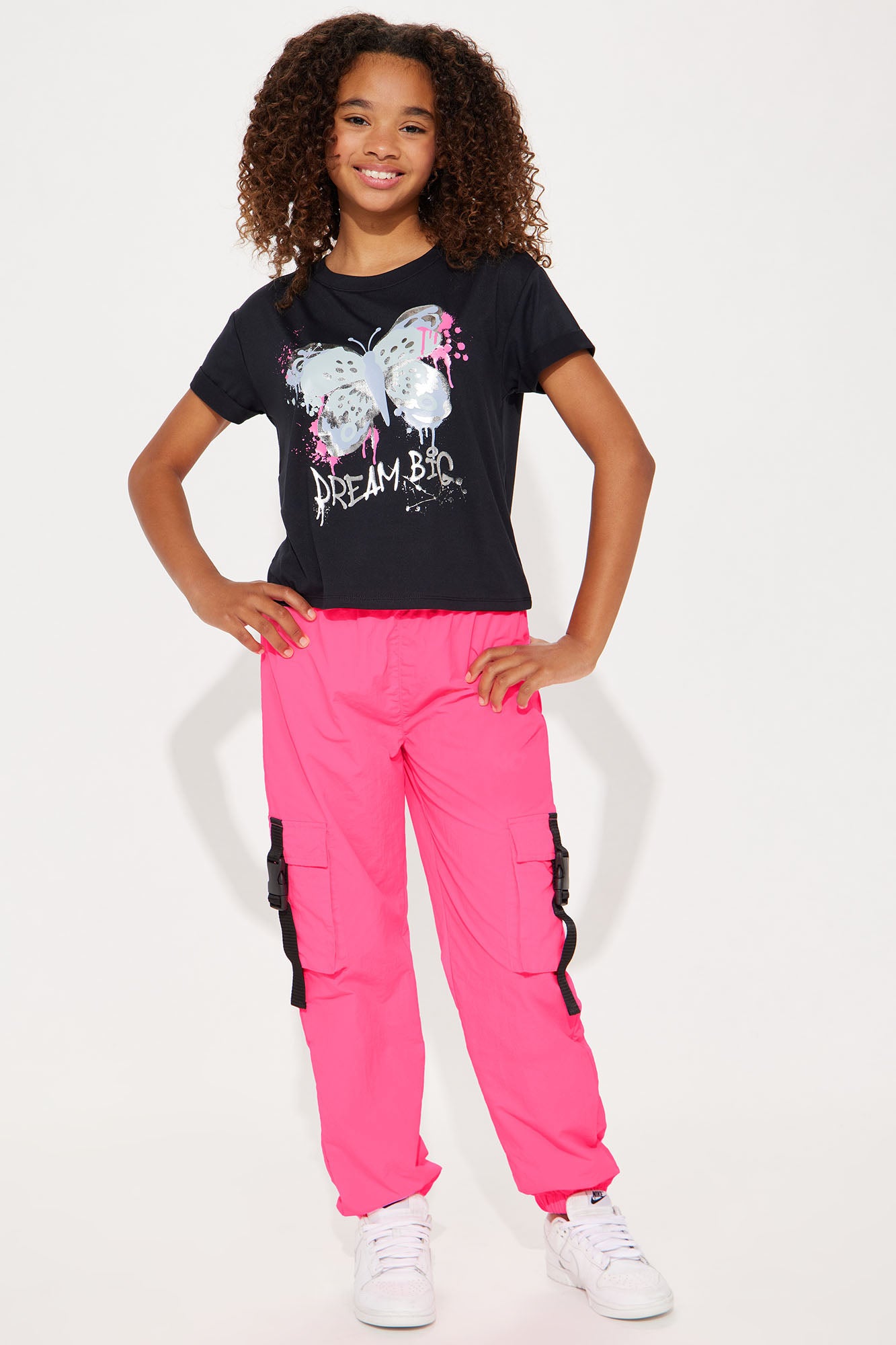 Mini Strappy Nylon Parachute Cargo Pants - Hot Pink, Fashion Nova, Kids  Pants & Jeans