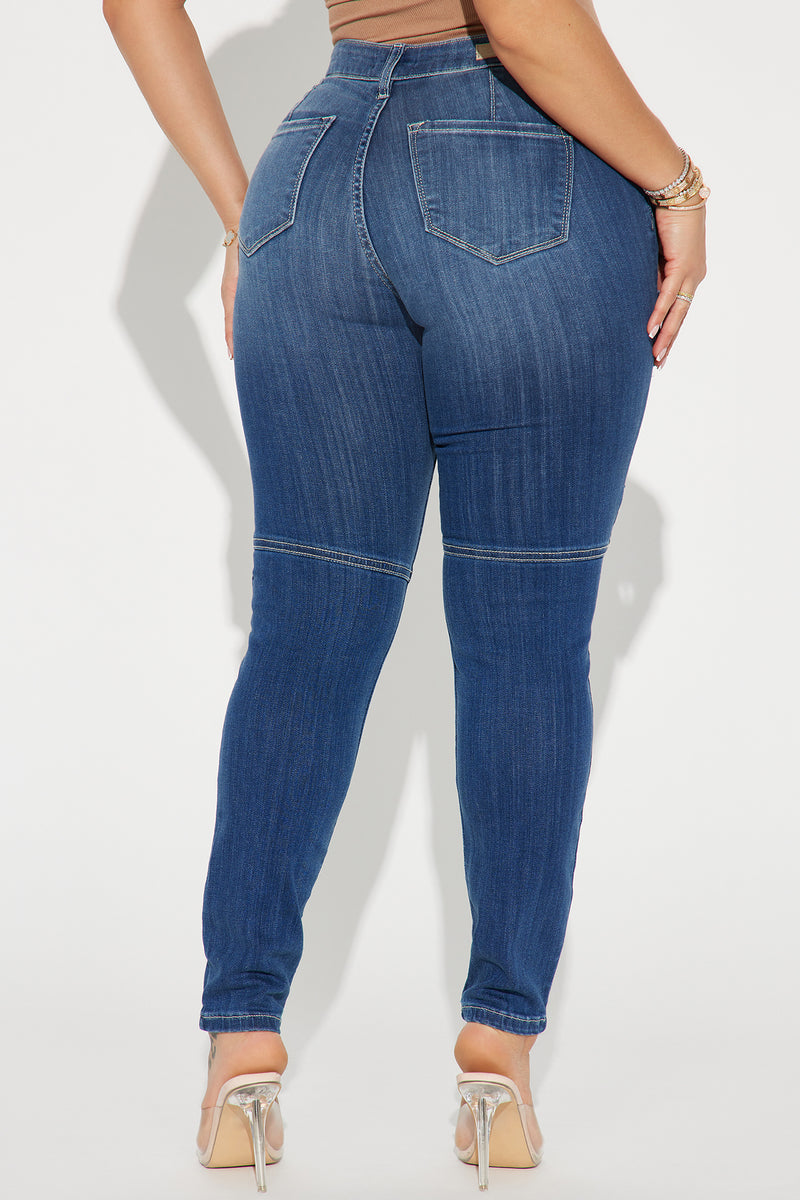 Owning It Stretch Cargo Skinny Jeans - Dark Wash | Fashion Nova, Jeans ...