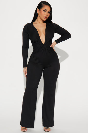 Kendall Ruched Jumpsuit Black Fashion Nova Jumpsuits