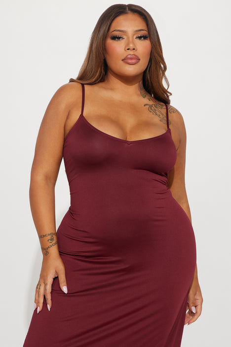 Burgundy dress size 18 online