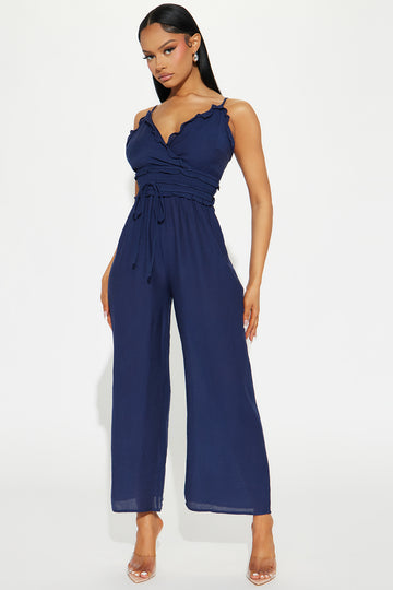 Rydel Smocked Jumpsuit Navy Fashion Nova Jumpsuits Fashion Nova