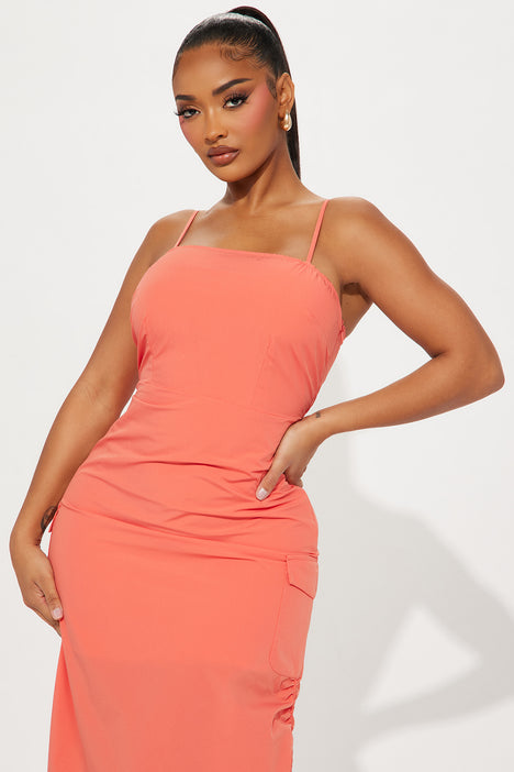 Jamie Windbreaker Midi Dress Orange